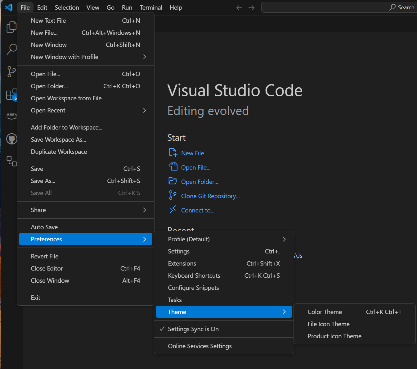 "successful menu screenshot"