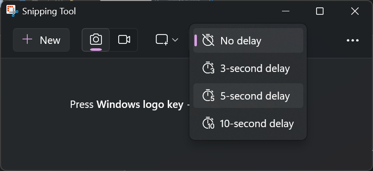 "Delay your screenshot"